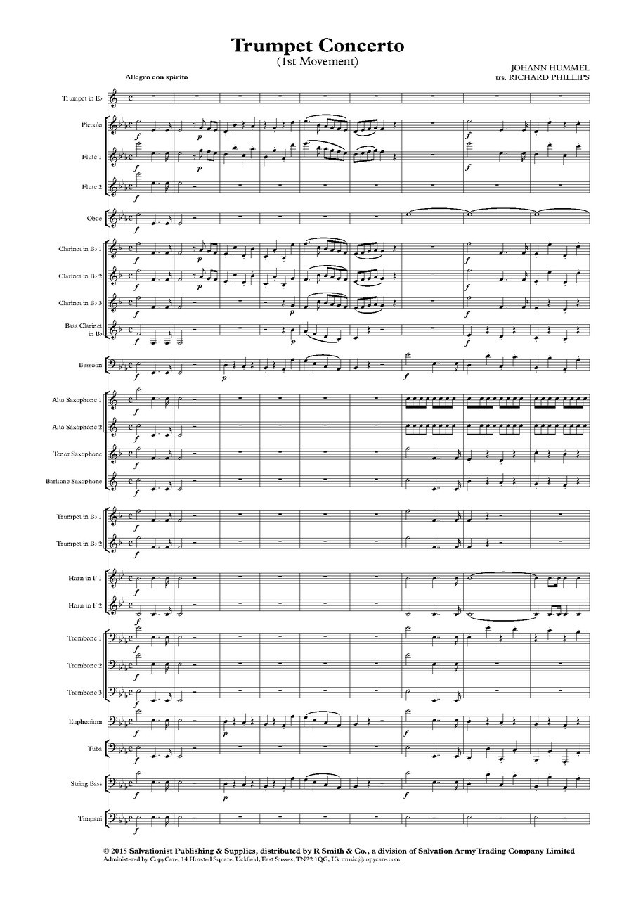 hummel trumpet concerto in e flat